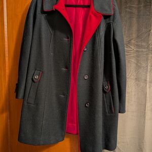 Stylish Black and Red Coat